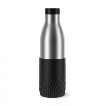 EMSA Bludrop Sleeve N3111100 botella de bebida uso diario 700 ml acero inoxidable negro, acero inoxidable