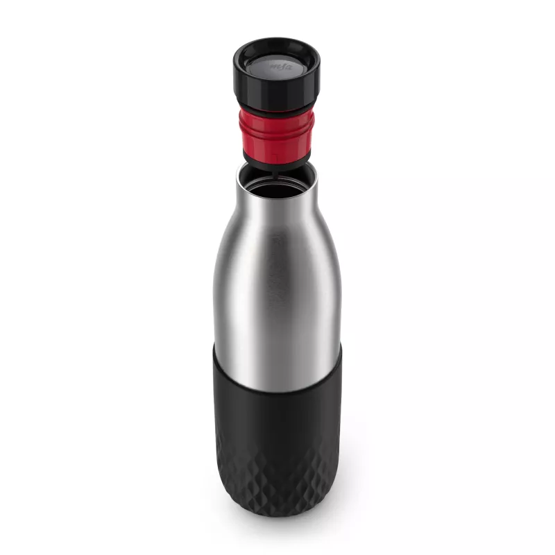 EMSA Bludrop Sleeve N3111100 botella de bebida uso diario 700 ml acero inoxidable negro, acero inoxidable