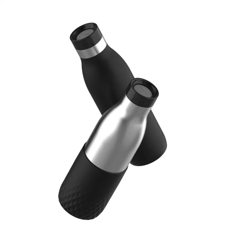 EMSA Bludrop Sleeve N3111100 botella de bebida uso diario 700 ml acero inoxidable negro, acero inoxidable