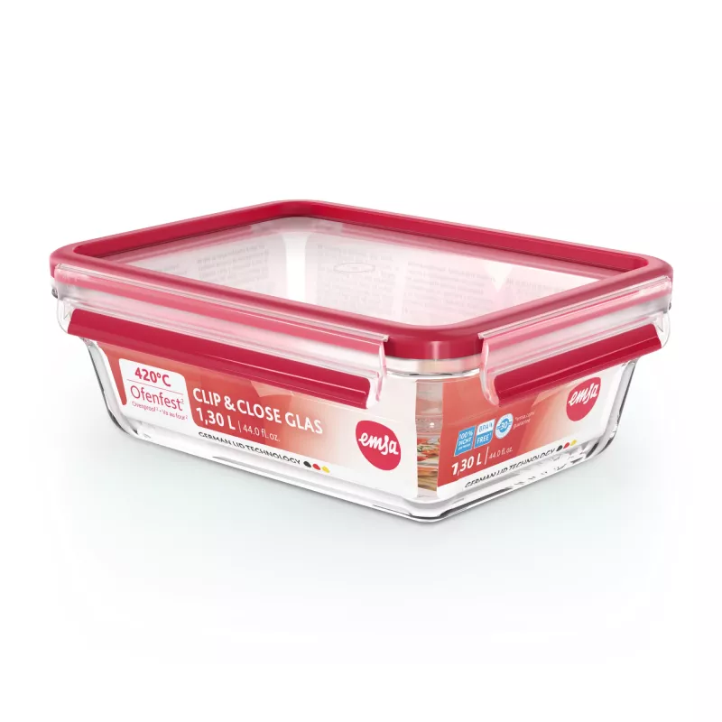 EMSA CLIP & CLOSE N10410 caja rectangular 1,3 L transparente 1 unidad