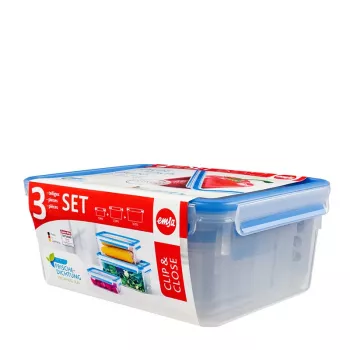 EMSA 508567 caja para conservar alimentos rectangular transparente 3 unidades