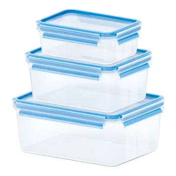 EMSA 508567 caja para conservar alimentos rectangular transparente 3 unidades