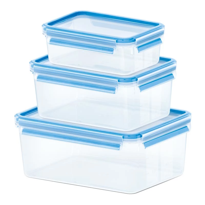 EMSA 508567 caja para conservar alimentos rectangular transparente 3 unidades