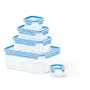 EMSA CLIP & CLOSE 508568 Recipiente para alimentos rectangular Set 3,7 L azul, transparente 5 uds.