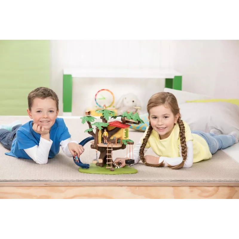 Set de juego Schleich FARM WORLD casa del árbol de aventuras
