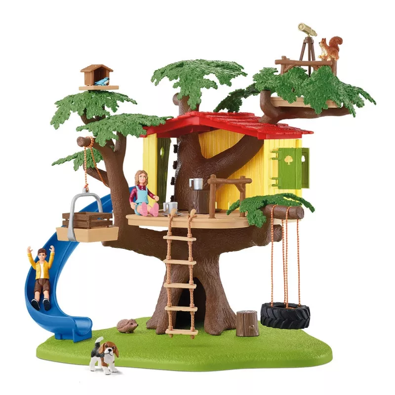 Set de juego Schleich FARM WORLD casa del árbol de aventuras