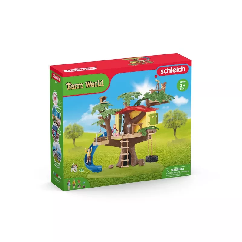 Set de juego Schleich FARM WORLD casa del árbol de aventuras