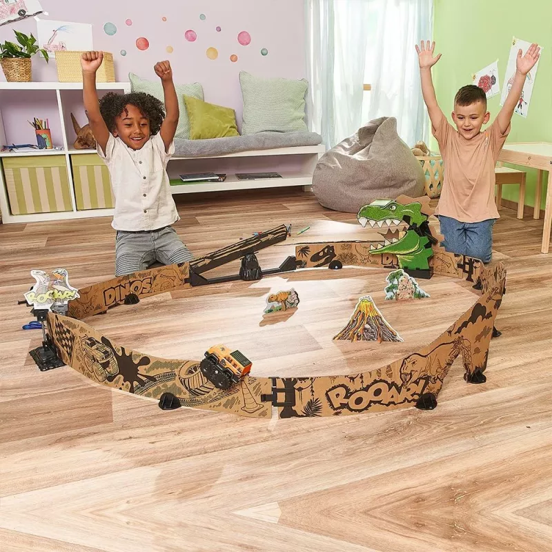 Circuito de carreras de juguete VTech Car-Board Racers Dino Adventure Set, pista