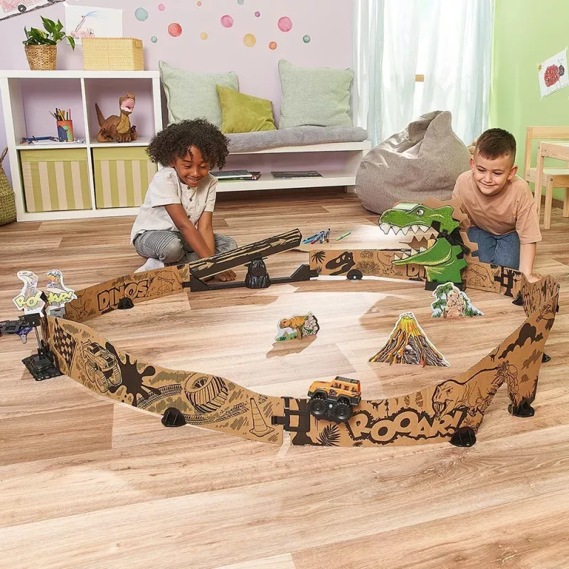 Circuito de carreras de juguete VTech Car-Board Racers Dino Adventure Set, pista