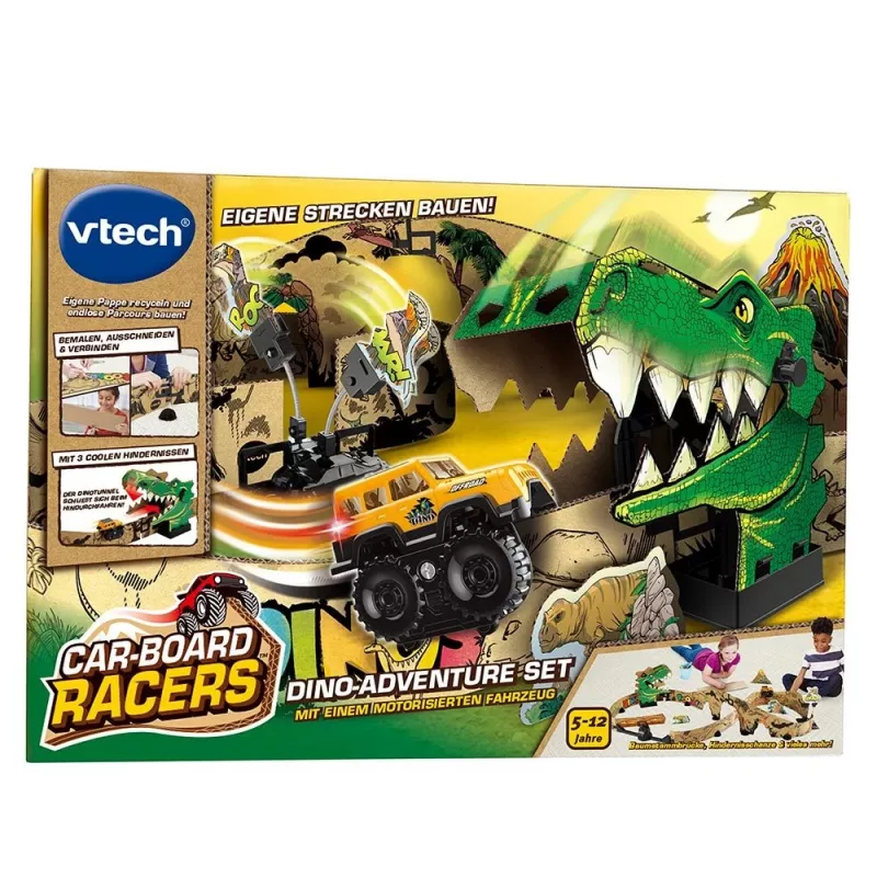 Circuito de carreras de juguete VTech Car-Board Racers Dino Adventure Set, pista
