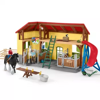 schleich FARM WORLD Establo de caballos, granja, animales de granja / juguete de granja, 3 años, multicolor, plástico