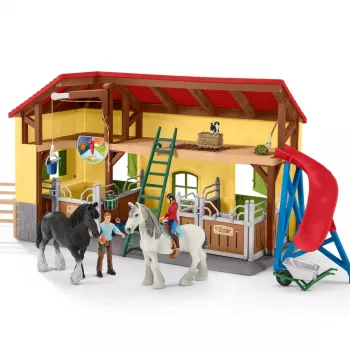 schleich FARM WORLD Establo de caballos, granja, animales de granja / juguete de granja, 3 años, multicolor, plástico