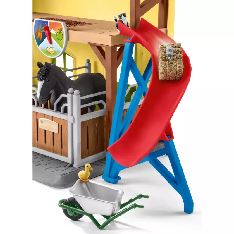 schleich FARM WORLD Establo de caballos, granja, animales de granja / juguete de granja, 3 años, multicolor, plástico