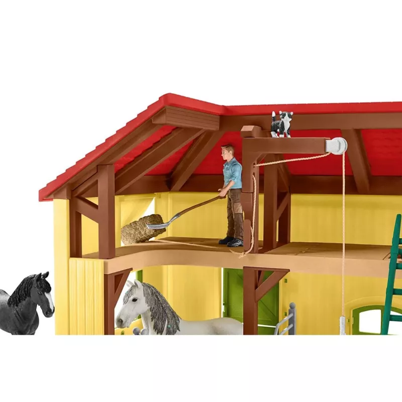 schleich FARM WORLD Establo de caballos, granja, animales de granja / juguete de granja, 3 años, multicolor, plástico