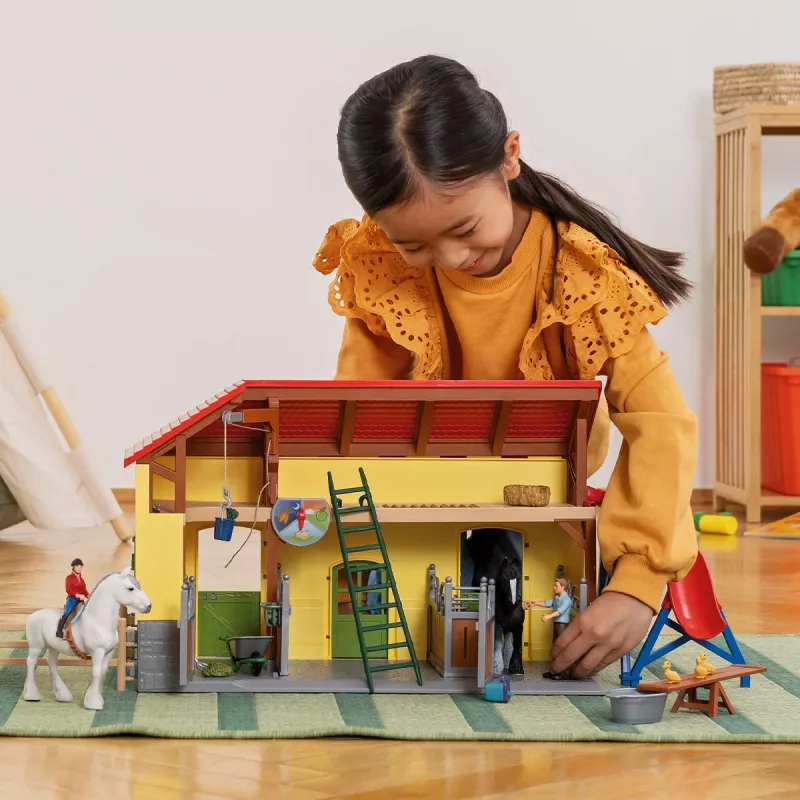 schleich FARM WORLD Establo de caballos, granja, animales de granja / juguete de granja, 3 años, multicolor, plástico