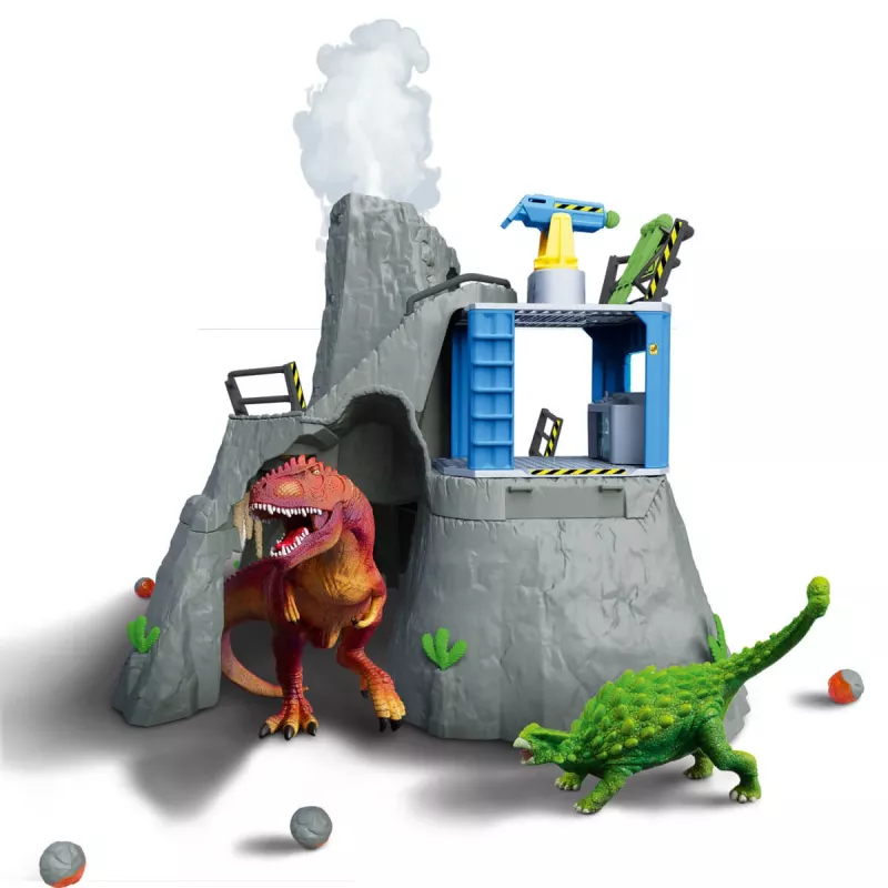 Schleich Dinosaurio campamento base de expedición al volcán multicolor 42564