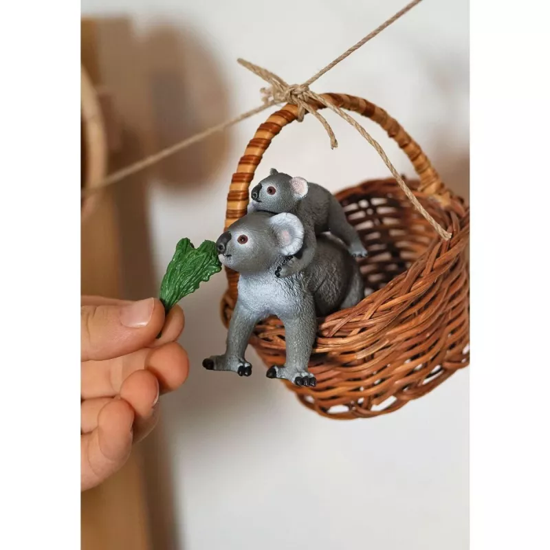 Schleich WILD LIFE Koala madre con cría 42566 verde grisáceo