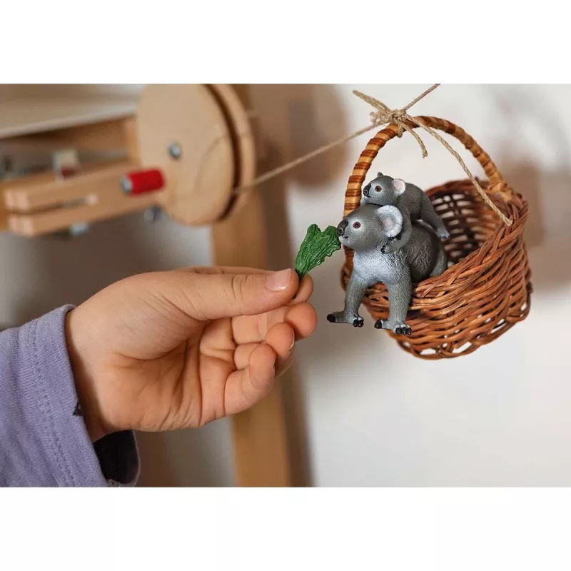 Schleich WILD LIFE Koala madre con cría 42566 verde grisáceo