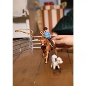 schleich Cowgirl Team Roping Fun, 3 años, multicolor