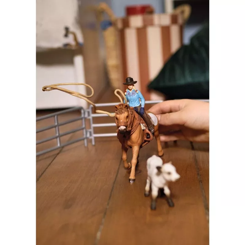 schleich Cowgirl Team Roping Fun, 3 años, multicolor