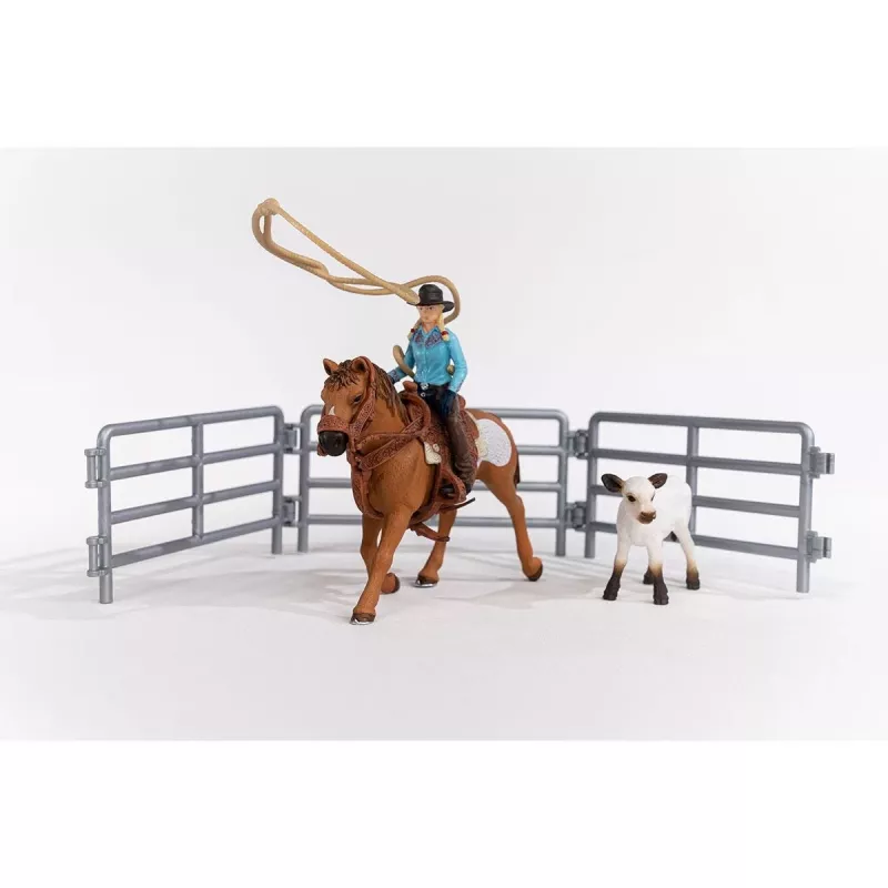schleich Cowgirl Team Roping Fun, 3 años, multicolor