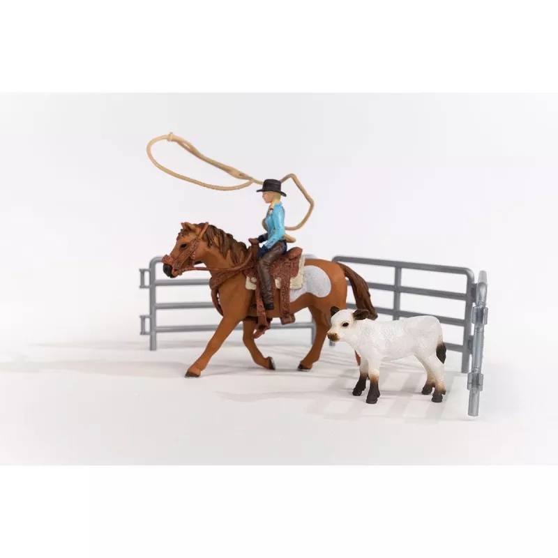 schleich Cowgirl Team Roping Fun, 3 años, multicolor