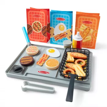 Melissa & Doug Flip & Fry set de juego de parrilla con comida de juguete de cambio de color Water WOW!, juguete preescolar a partir de 3 años