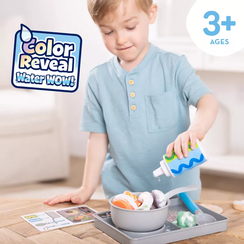 Melissa & Doug Simmer & Stir set de juego de cocina con comida de juguete Water WOW Color Reveal, juguete preescolar a partir de 3 años