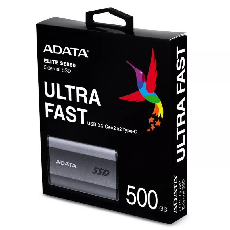 ADATA SE880 500 GB USB Type-C 3.2 Gen 2 (3.1 Gen 2) Wi-Fi gris