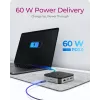 ICY BOX DockingStation USB4® 7 en 1 con salida de vídeo dual, con cable, USB4, 60 W, 3,5 mm, 10,100,1000 Mbit/s, antracita