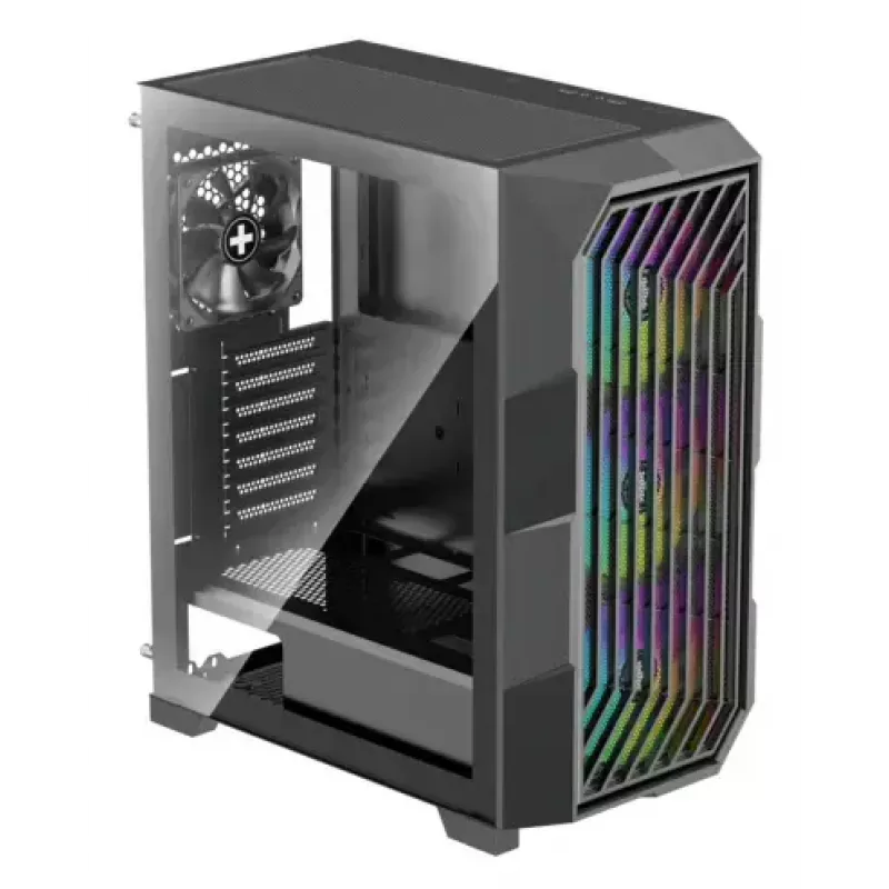 Caja de PC Midi Tower XILENCE Performance A+ BREEZE II — negra, cristal templado, compatible con ATX/Micro‑ATX/Mini‑ITX, 3x140mm frontal, 1x120mm trasero