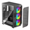 Caja de PC Midi Tower XILENCE Performance A+ BREEZE II — negra, cristal templado, compatible con ATX/Micro‑ATX/Mini‑ITX, 3x140mm frontal, 1x120mm trasero