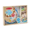 Melissa & Doug tarta de cumpleaños – alimento de juguete de madera con decoraciones intercambiables y 7 velas