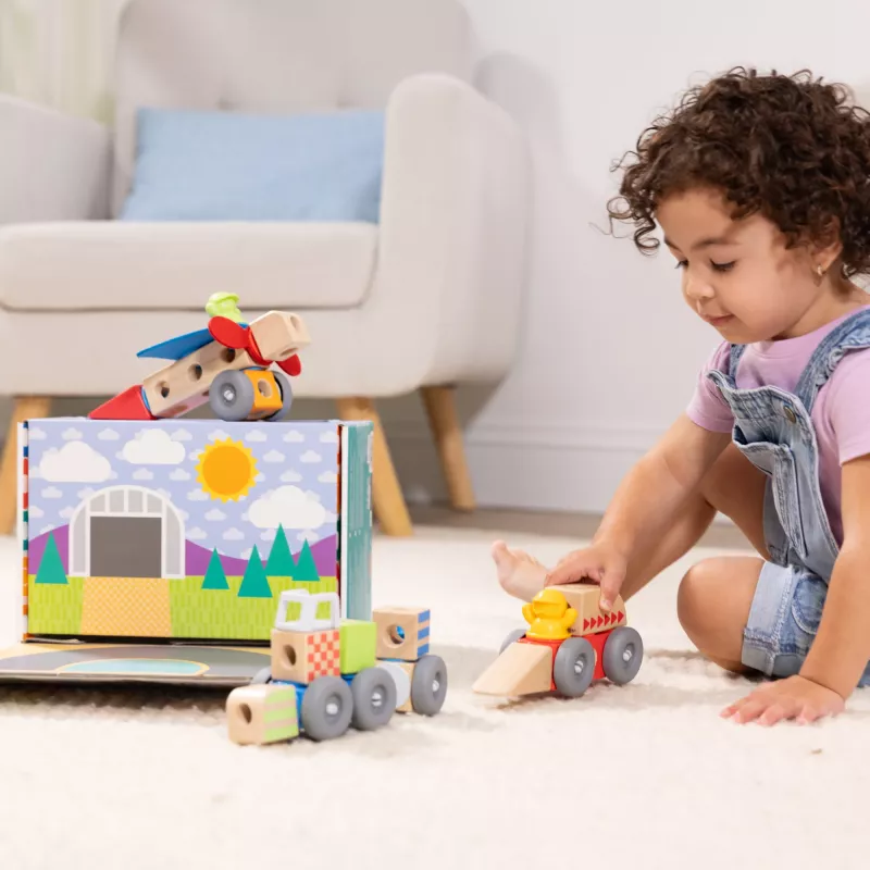 Melissa & Doug Blockables Vehículos set de construcción de madera, 54 piezas, 6074902