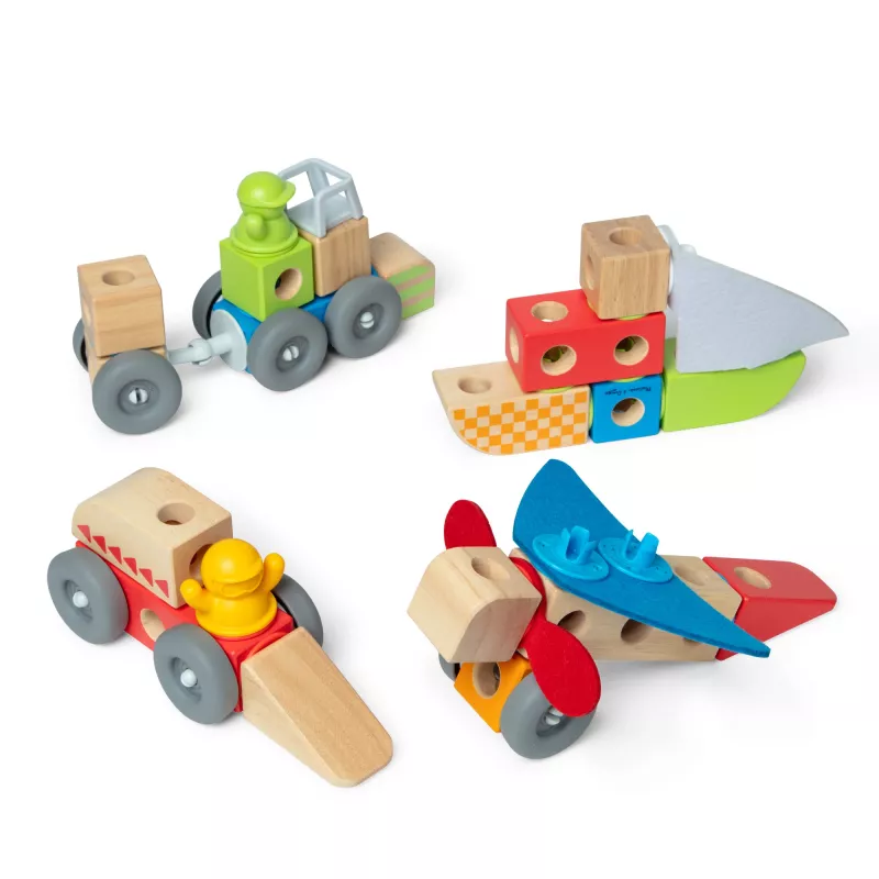 Melissa & Doug Blockables Vehículos set de construcción de madera, 54 piezas, 6074902