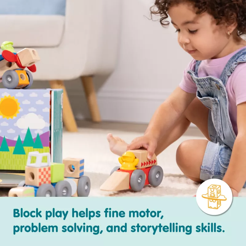 Melissa & Doug Blockables Vehículos set de construcción de madera, 54 piezas, 6074902