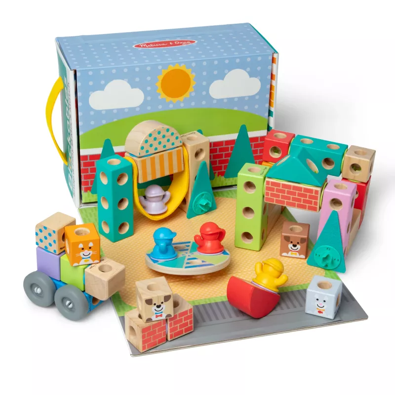 Melissa & Doug MDT BBN Blockables Town Pyst GML, 2 año(s), 73 uds., plástico, madera