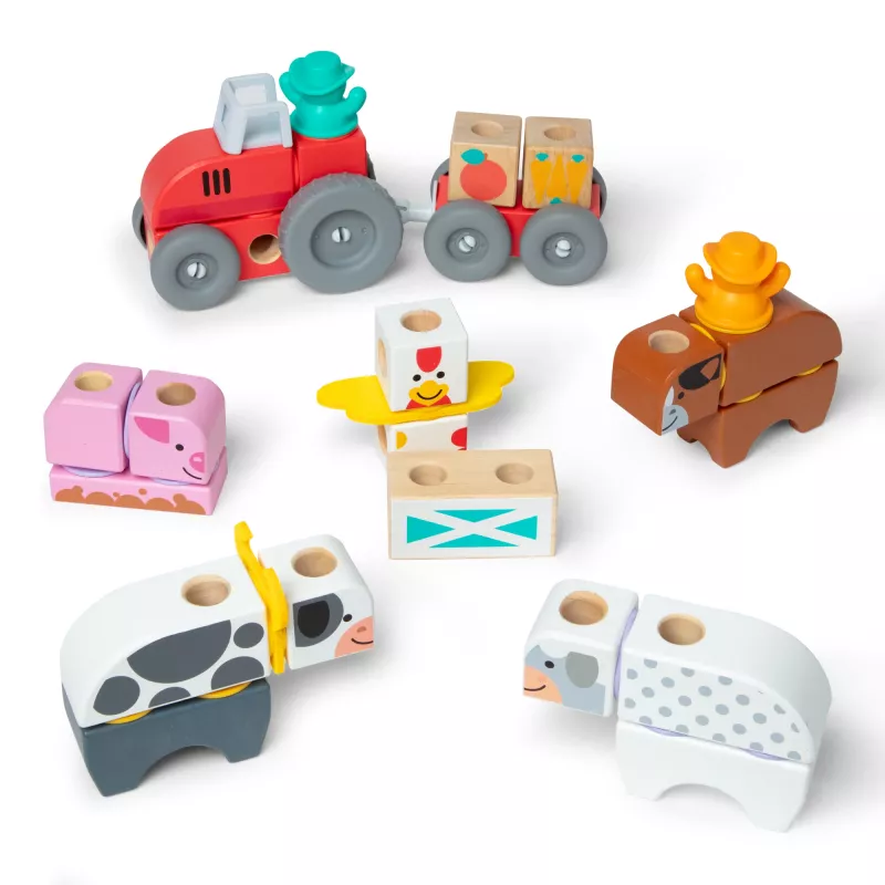 Melissa & Doug MDT BBN Blockables Farm GML, 2 año(s), 56 uds., plástico, madera