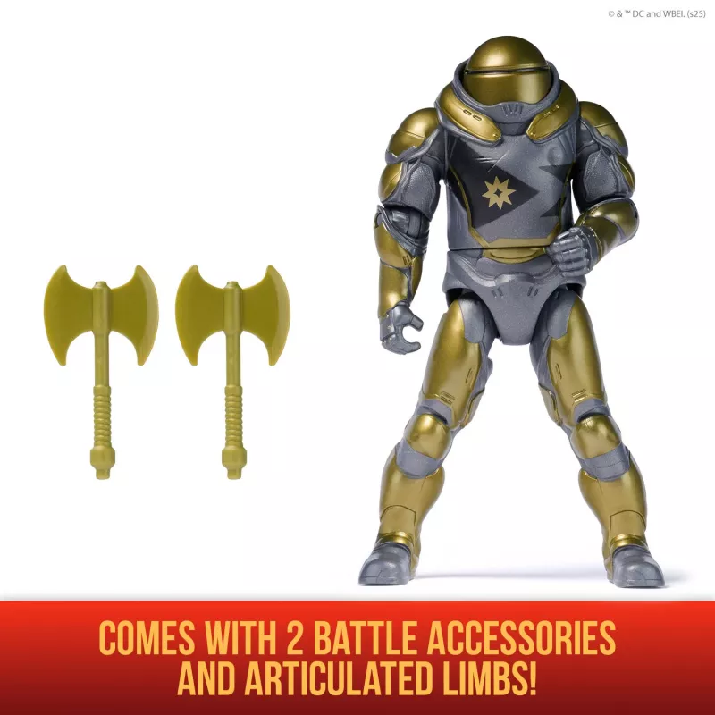 Figura de acción Superman Hammer of Boravia 6 pulgadas, estilo película, incluye 2 accesorios, Oro/Gris