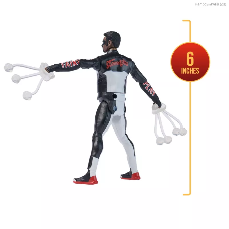 DC Comics, SUPERMAN, Mr. Terrific, Figura de acción Epic Strike, 15 cm, diseño auténtico de la película, incluye 2 accesorios, juguete para niños y niñas a partir de 4 años