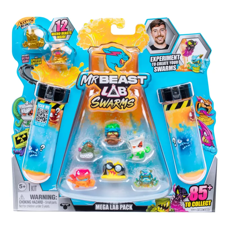 Moose Toys MrBeast Lab Swarms II Atomic pack de 12, 5 años, multicolor