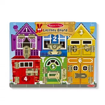 Melissa & Doug MDT MSK Latches Board Display GML, 3 años, madera, multicolor