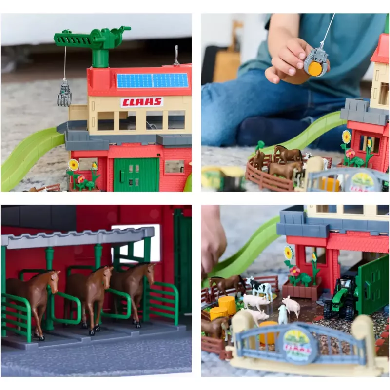 Playset Simba‑Dickie Majorette CLAAS Farm Playset — edificio de juego, set temático de granja