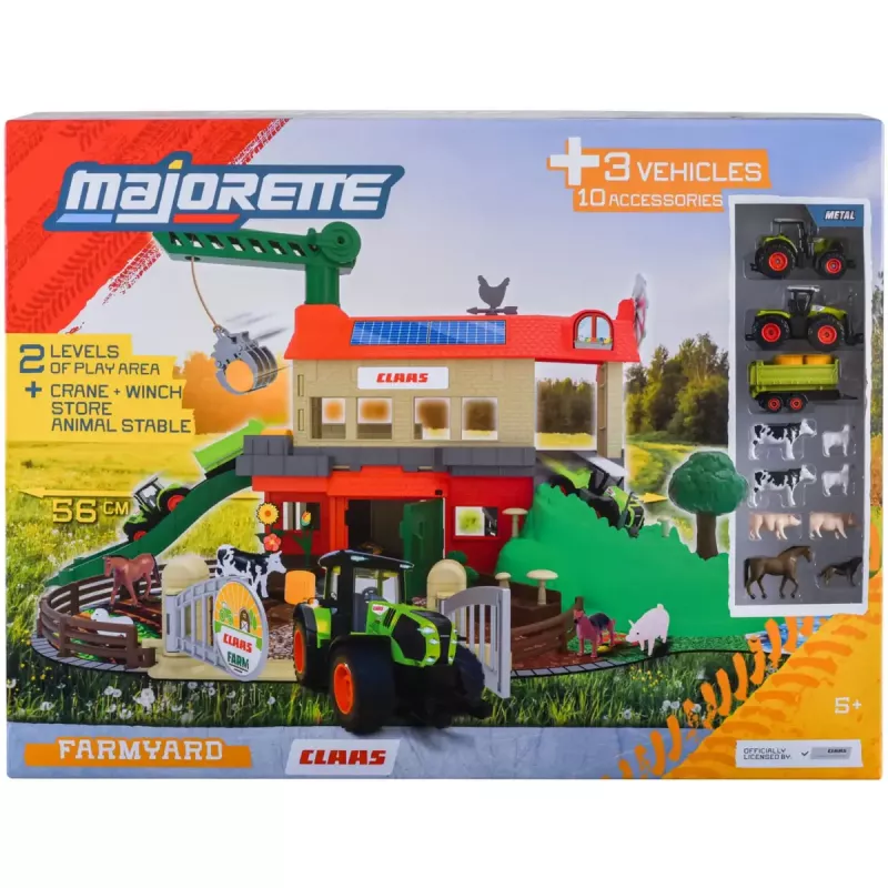 Playset Simba‑Dickie Majorette CLAAS Farm Playset — edificio de juego, set temático de granja
