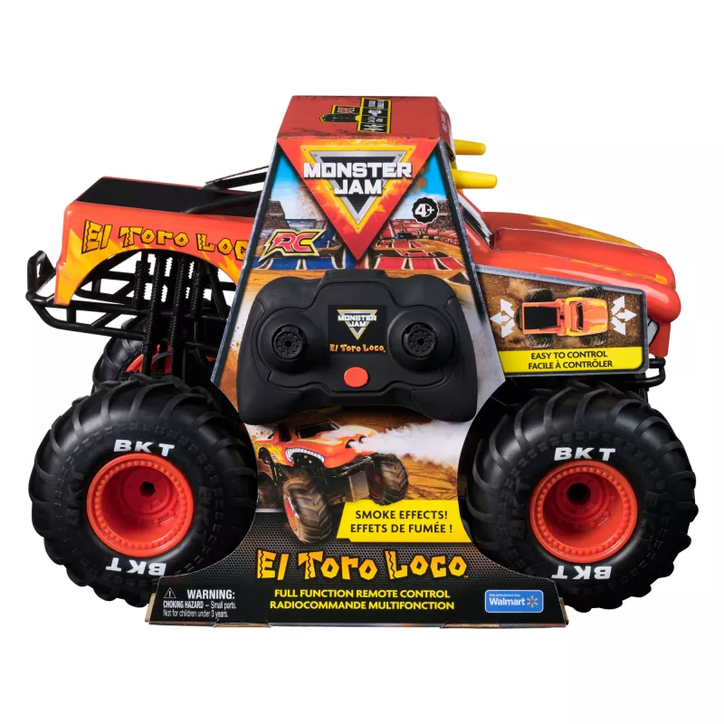 Monster Jam, El Toro Loco RC Monster Truck con efectos de humo Atomizer, escala 1:15, juguete para niños y niñas a partir de 3 años