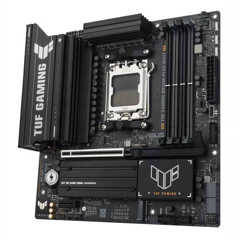 Placa base ASUS TUF GAMING B850M-PLUS WIFI7 micro ATX, AMD B850, socket AM5, DDR5, 4 DIMM, 256GB, Wi‑Fi 7, 2,5Gb LAN