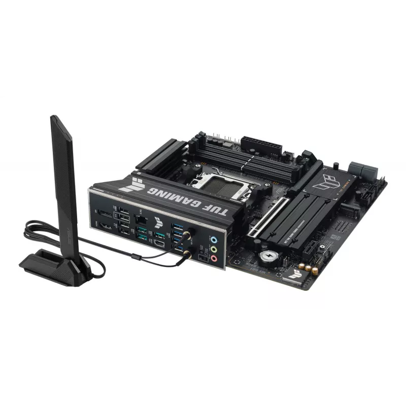Placa base ASUS TUF GAMING B850M-PLUS WIFI7 micro ATX, AMD B850, socket AM5, DDR5, 4 DIMM, 256GB, Wi‑Fi 7, 2,5Gb LAN