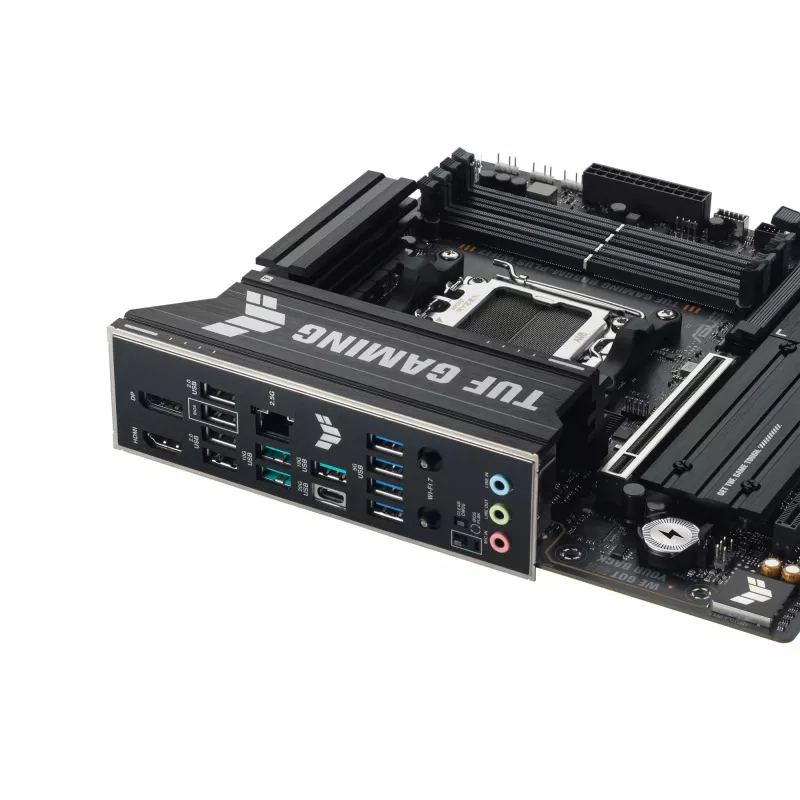 Placa base ASUS TUF GAMING B850M-PLUS WIFI7 micro ATX, AMD B850, socket AM5, DDR5, 4 DIMM, 256GB, Wi‑Fi 7, 2,5Gb LAN