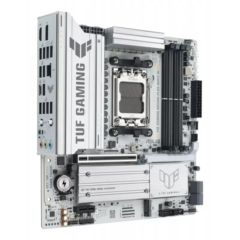 Placa base ASUS TUF GAMING B850M-PLUS WIFI7 W, AMD B850, socket AM5, micro ATX, DDR5, 4×DIMM, hasta 256 GB, Wi‑Fi 7, Ethernet 2,5Gb