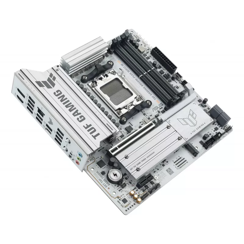 Placa base ASUS TUF GAMING B850M-PLUS WIFI7 W, AMD B850, socket AM5, micro ATX, DDR5, 4×DIMM, hasta 256 GB, Wi‑Fi 7, Ethernet 2,5Gb